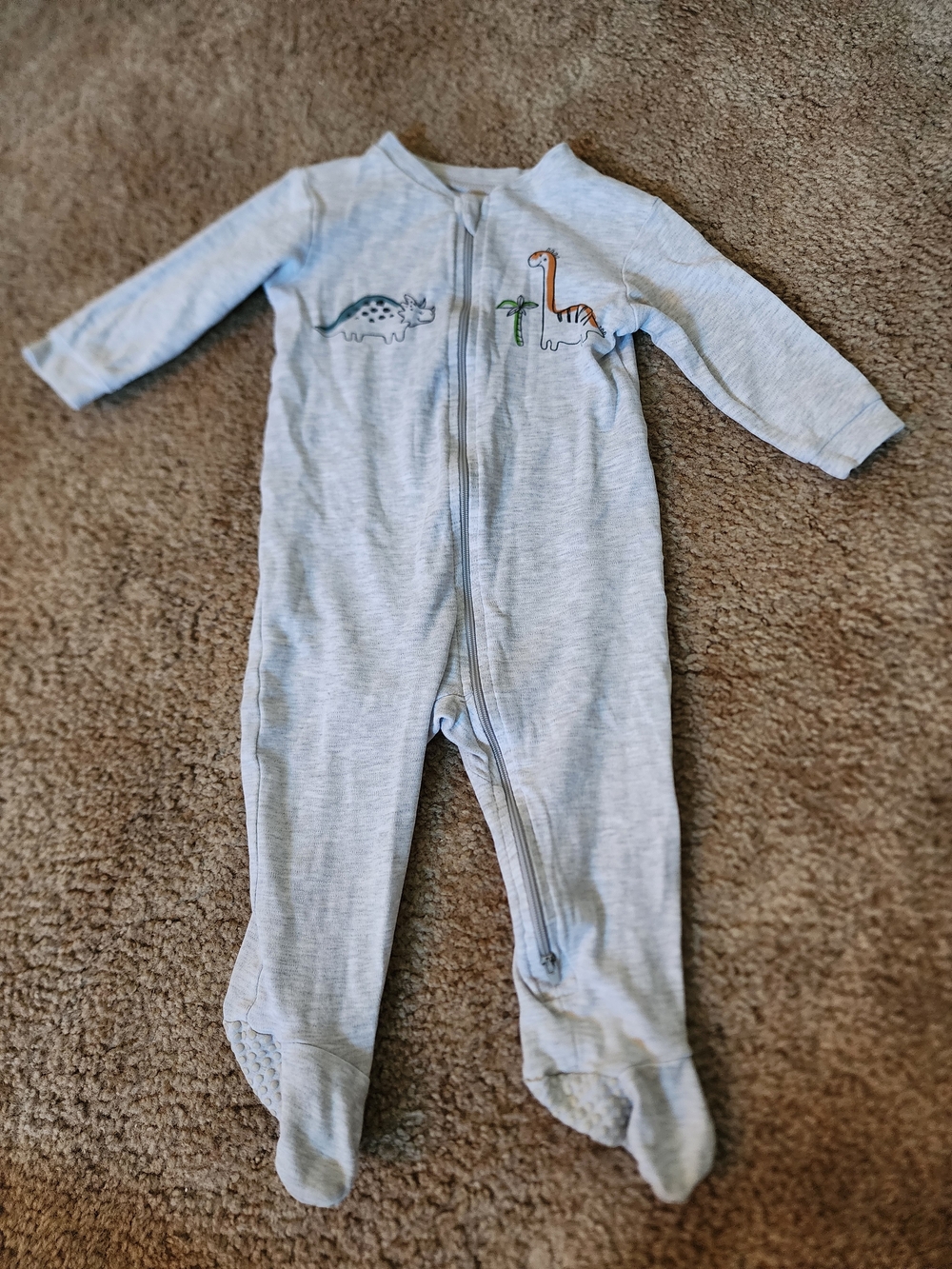 Baby Boy Dinosaur Footed One-Piece Pajamas 6-12M - George